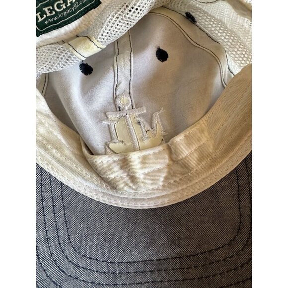 Legacy Marco Island Anchor Baseball Cap Adjustable Fit Grey & White Mesh Back - Picture 9 of 9